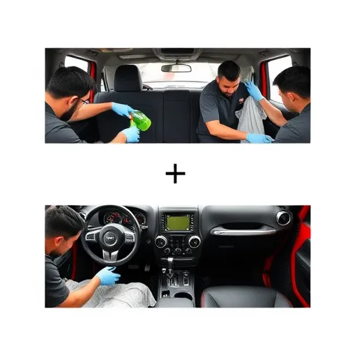 Interior deep cleaning and detailing service for a Jeep, highlighting the meticulous care and attention to detail provided by Auto Expert Workshop Dubai.