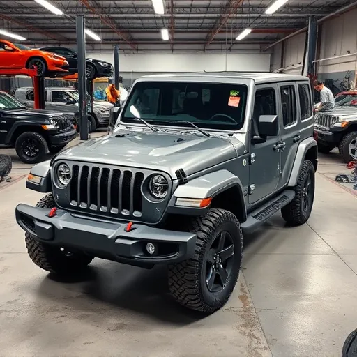 Welcome to Our Jeep Service Center in Dubai - showcasing a professional auto workshop with skilled technicians servicing various Jeep models.