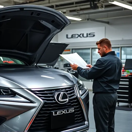 Automotive technician repairing the airbag system of a Lexus car in a well-equipped garage in Dubai.