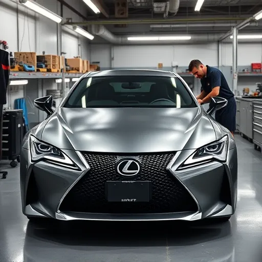 Mechanic servicing a Lexus 2-stroke engine in a modern garage, highlighting professionalism and attention to detail.