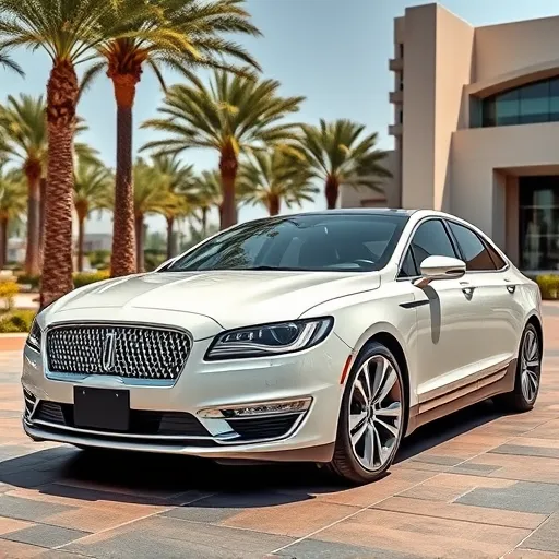 A Lincoln car with a pristine paint finish parked in Dubai, highlighting the benefits of professional PPF installation in a vibrant urban environment.